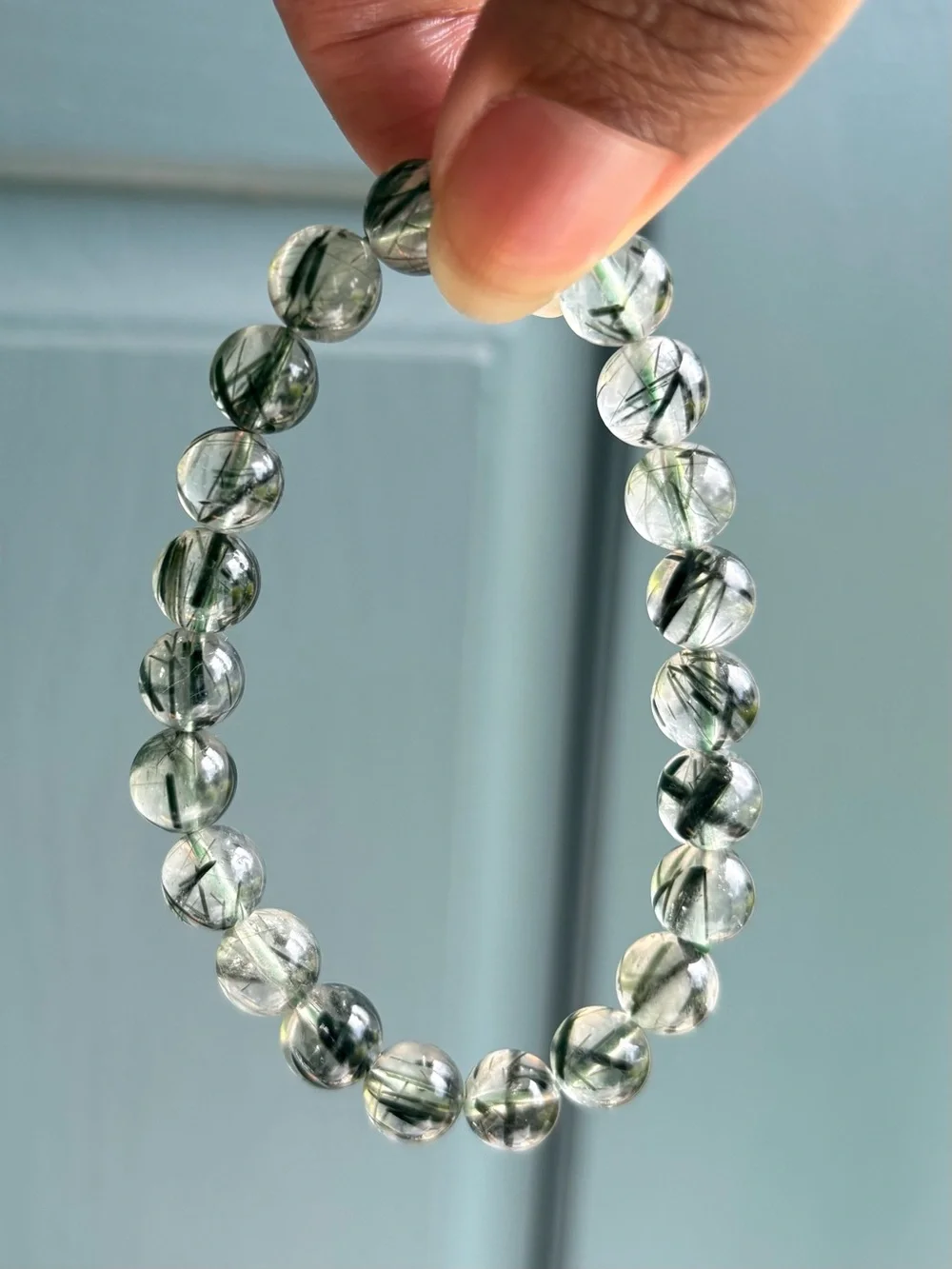 HQ Green Rutile in Quartz Crystal Bracelet